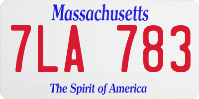 MA license plate 7LA783