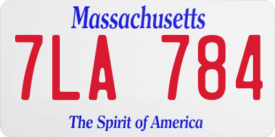 MA license plate 7LA784
