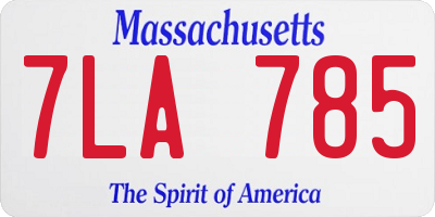 MA license plate 7LA785