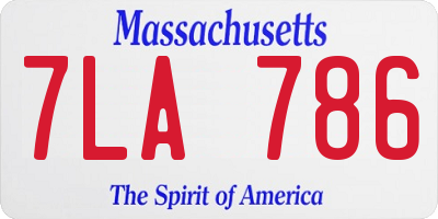 MA license plate 7LA786