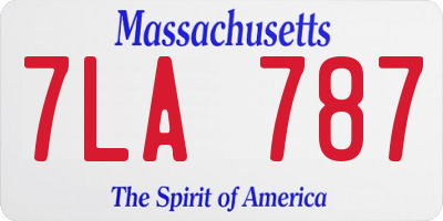 MA license plate 7LA787