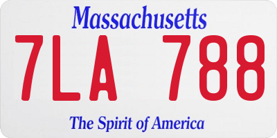 MA license plate 7LA788