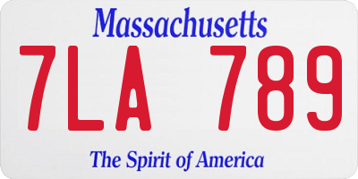 MA license plate 7LA789