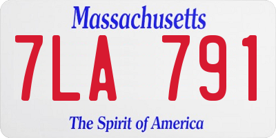 MA license plate 7LA791