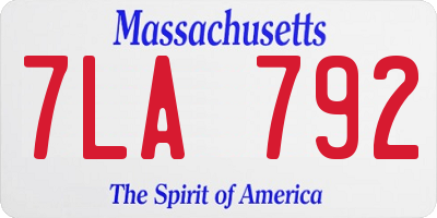 MA license plate 7LA792