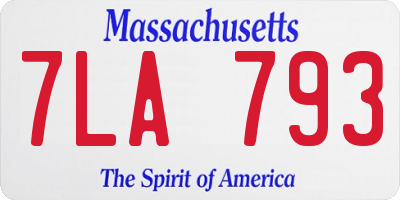 MA license plate 7LA793