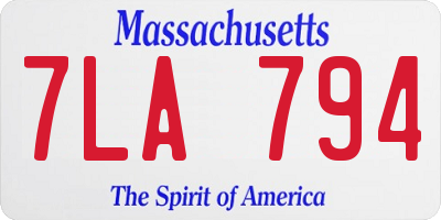 MA license plate 7LA794