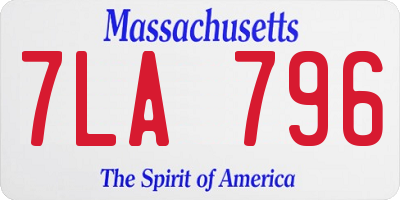 MA license plate 7LA796