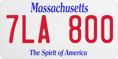 MA license plate 7LA800