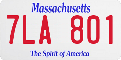 MA license plate 7LA801