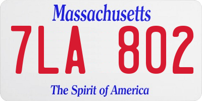 MA license plate 7LA802