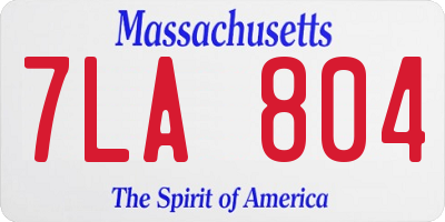 MA license plate 7LA804