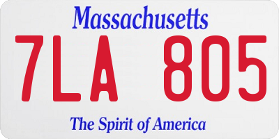 MA license plate 7LA805
