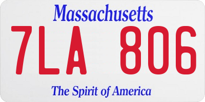 MA license plate 7LA806