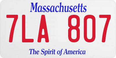MA license plate 7LA807