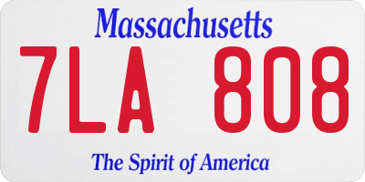 MA license plate 7LA808