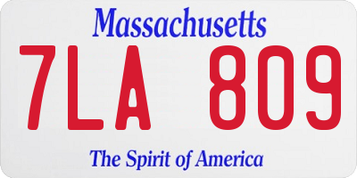 MA license plate 7LA809