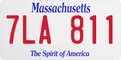 MA license plate 7LA811