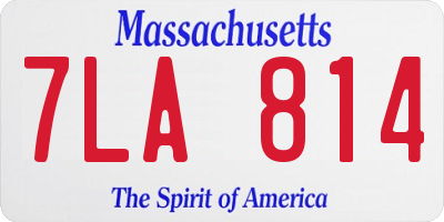 MA license plate 7LA814