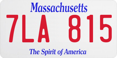 MA license plate 7LA815