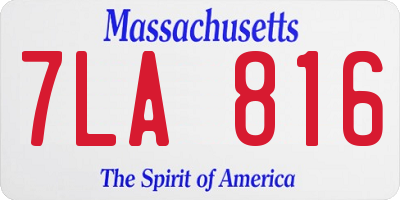 MA license plate 7LA816