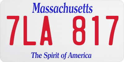 MA license plate 7LA817
