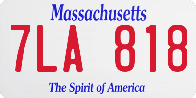 MA license plate 7LA818