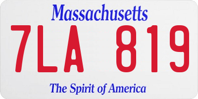 MA license plate 7LA819