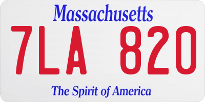MA license plate 7LA820