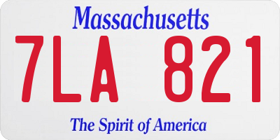 MA license plate 7LA821