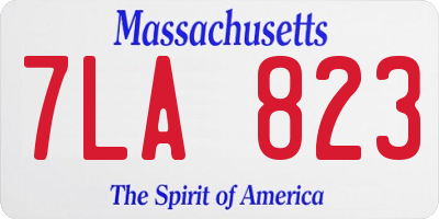 MA license plate 7LA823