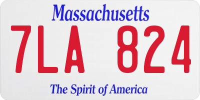 MA license plate 7LA824
