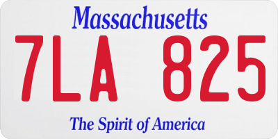 MA license plate 7LA825