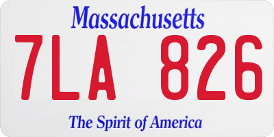 MA license plate 7LA826