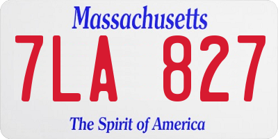 MA license plate 7LA827