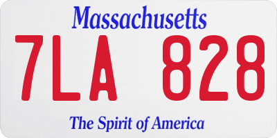 MA license plate 7LA828