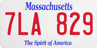MA license plate 7LA829