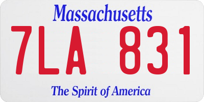 MA license plate 7LA831