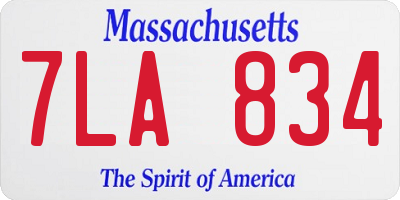 MA license plate 7LA834