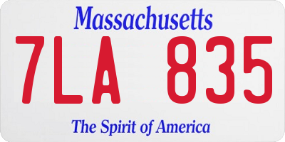 MA license plate 7LA835