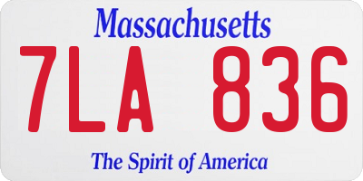 MA license plate 7LA836