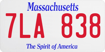 MA license plate 7LA838