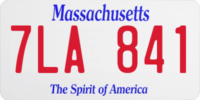 MA license plate 7LA841