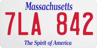 MA license plate 7LA842