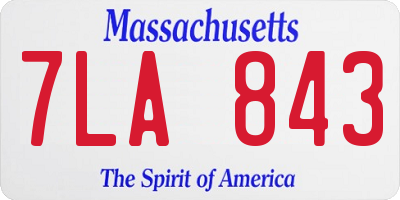 MA license plate 7LA843