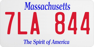 MA license plate 7LA844