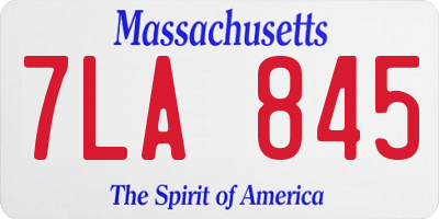 MA license plate 7LA845