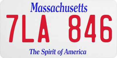 MA license plate 7LA846
