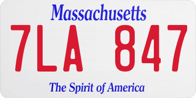 MA license plate 7LA847