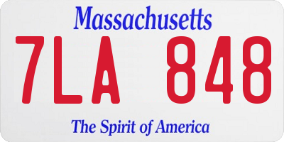 MA license plate 7LA848